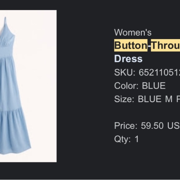 Abercrombie Button-Through Maxi Dress Size M Petite - Picture 2 of 8